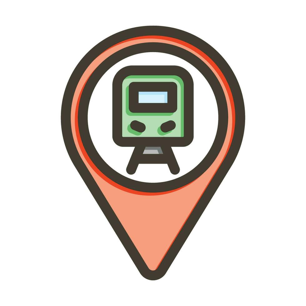 estación vector grueso línea lleno colores icono para personal y comercial usar.