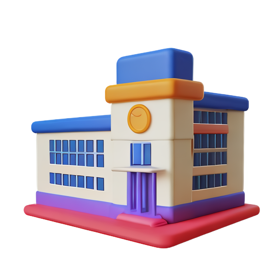 school 3d icon illustration png