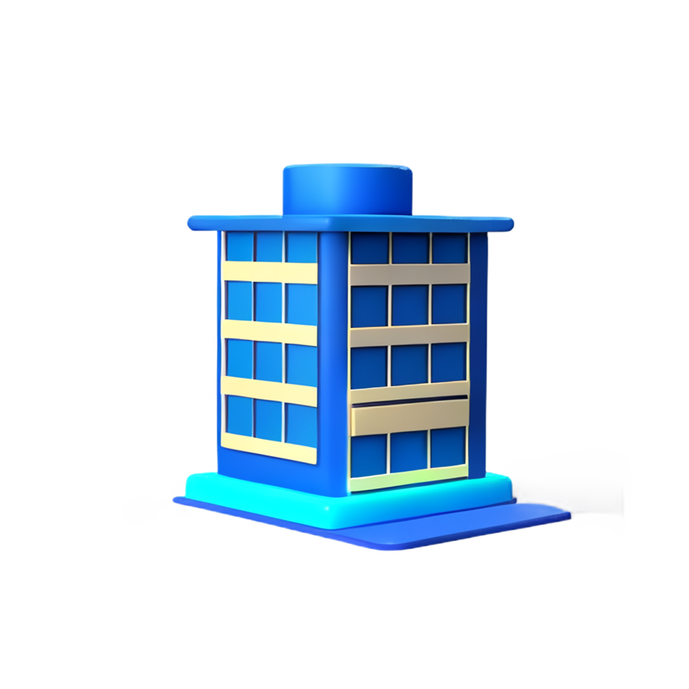 building 3d rendering icon illustration png