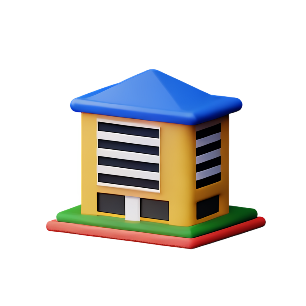 building 3d rendering icon illustration png