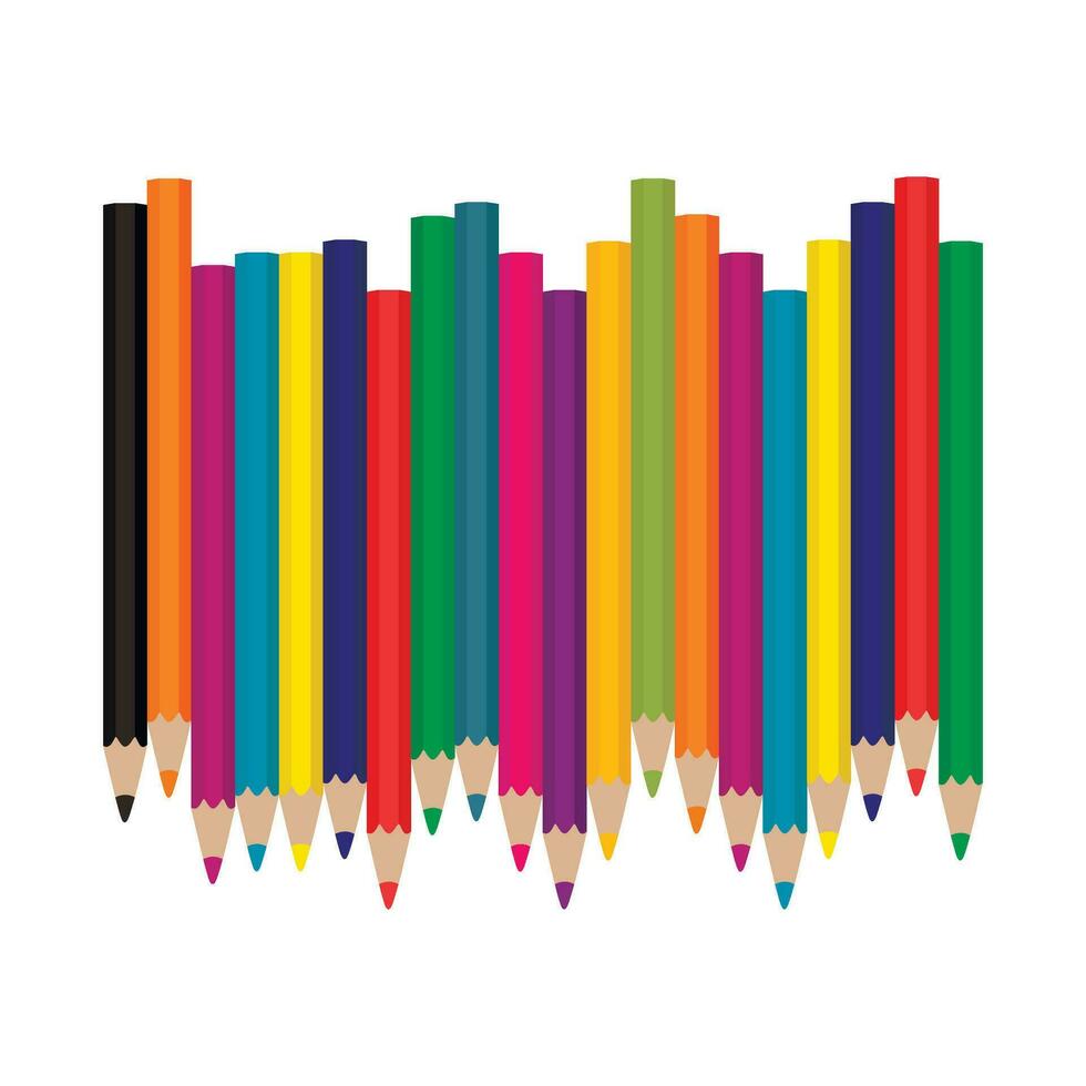 colored pencils illustration vector