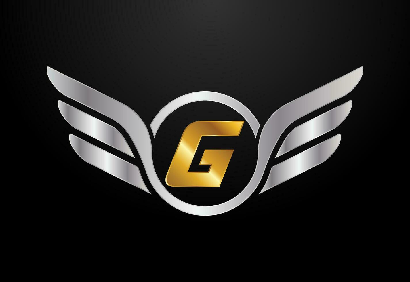 English alphabet G with wings logo design. Car and automotive vector logo concept