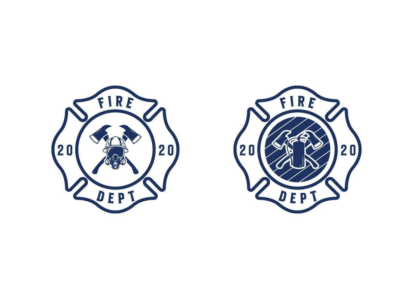 Firefighter emblem logo design. in a classic concept vector