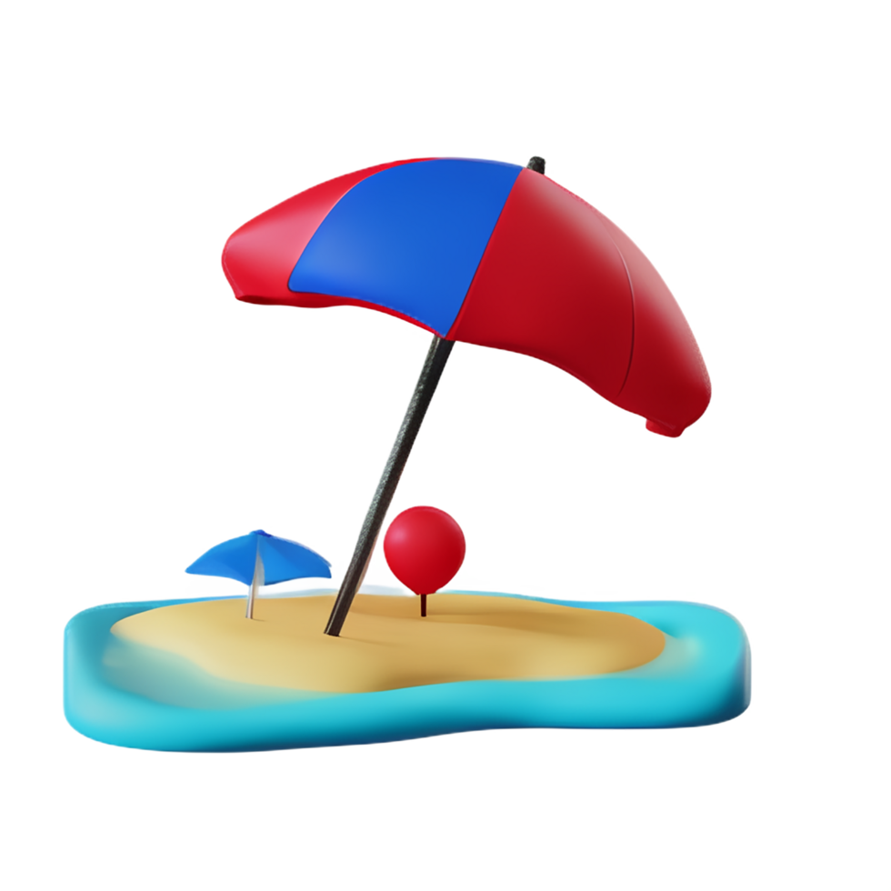 beach 3d icon illustration png