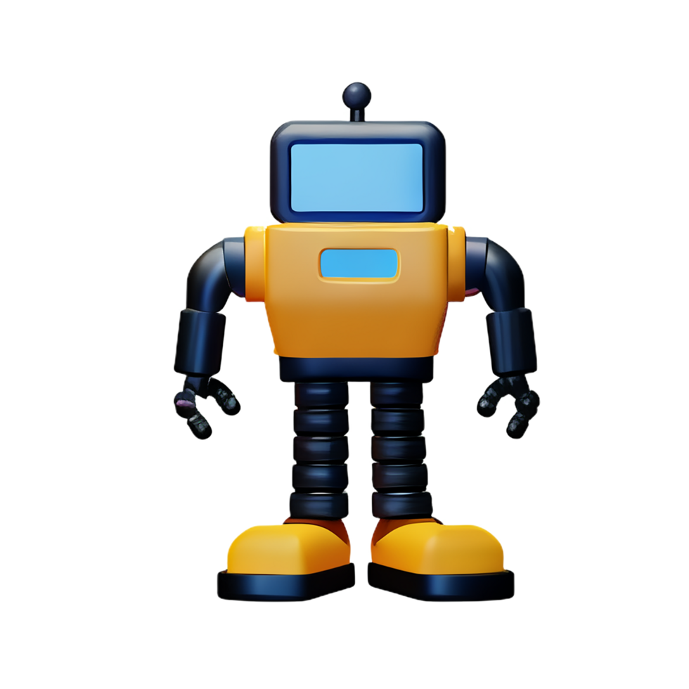 bedrijf tabel met 3d geven ai robot illustratie png