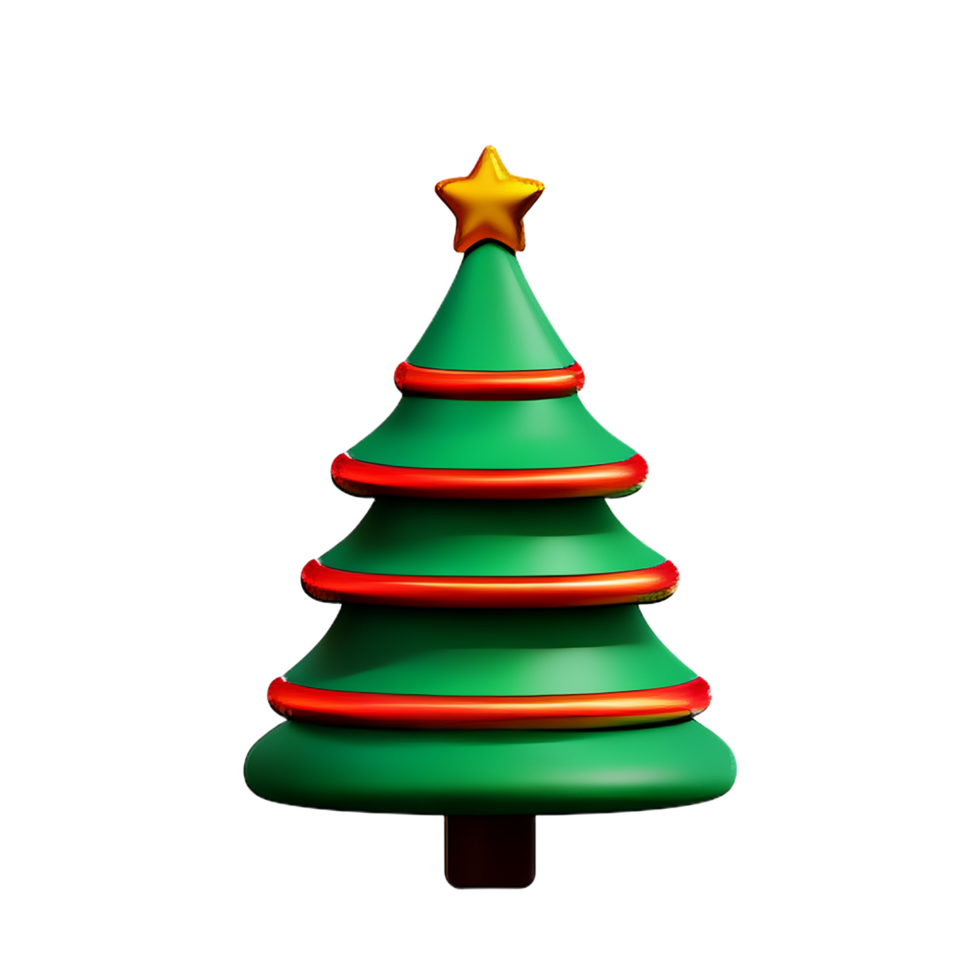 christmas 3d christmas tree with shiny ornaments png