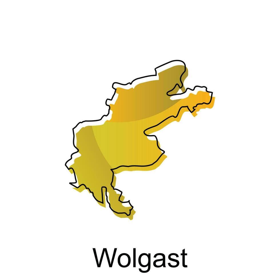 vector mapa de wolgast moderno describir, logo vector diseño. abstracto, diseños concepto, logo, logotipo elemento para modelo.