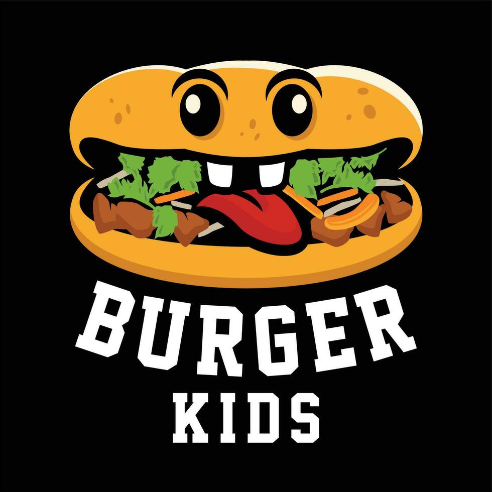 hamburger  cartoon design vector, Design element for logo, poster, card, banner, emblem, t shirt. Vector illustration