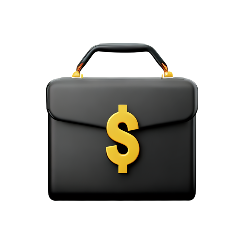 briefcase full of money 3d icon png