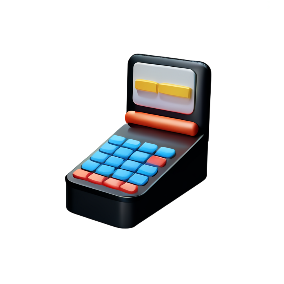 3d render illustration pos terminal för räkningar betalning png
