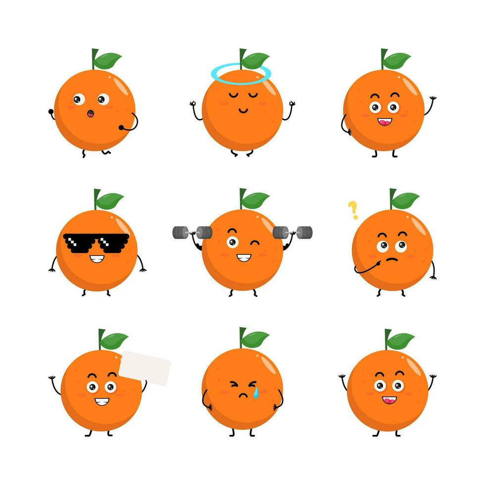 Ilustración de vector de lindo personaje naranja