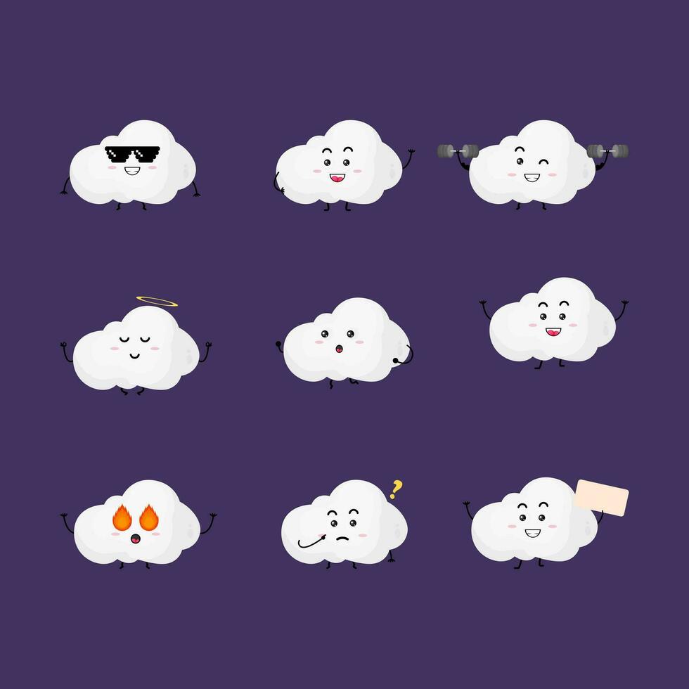 Cute cloud character vector illustration