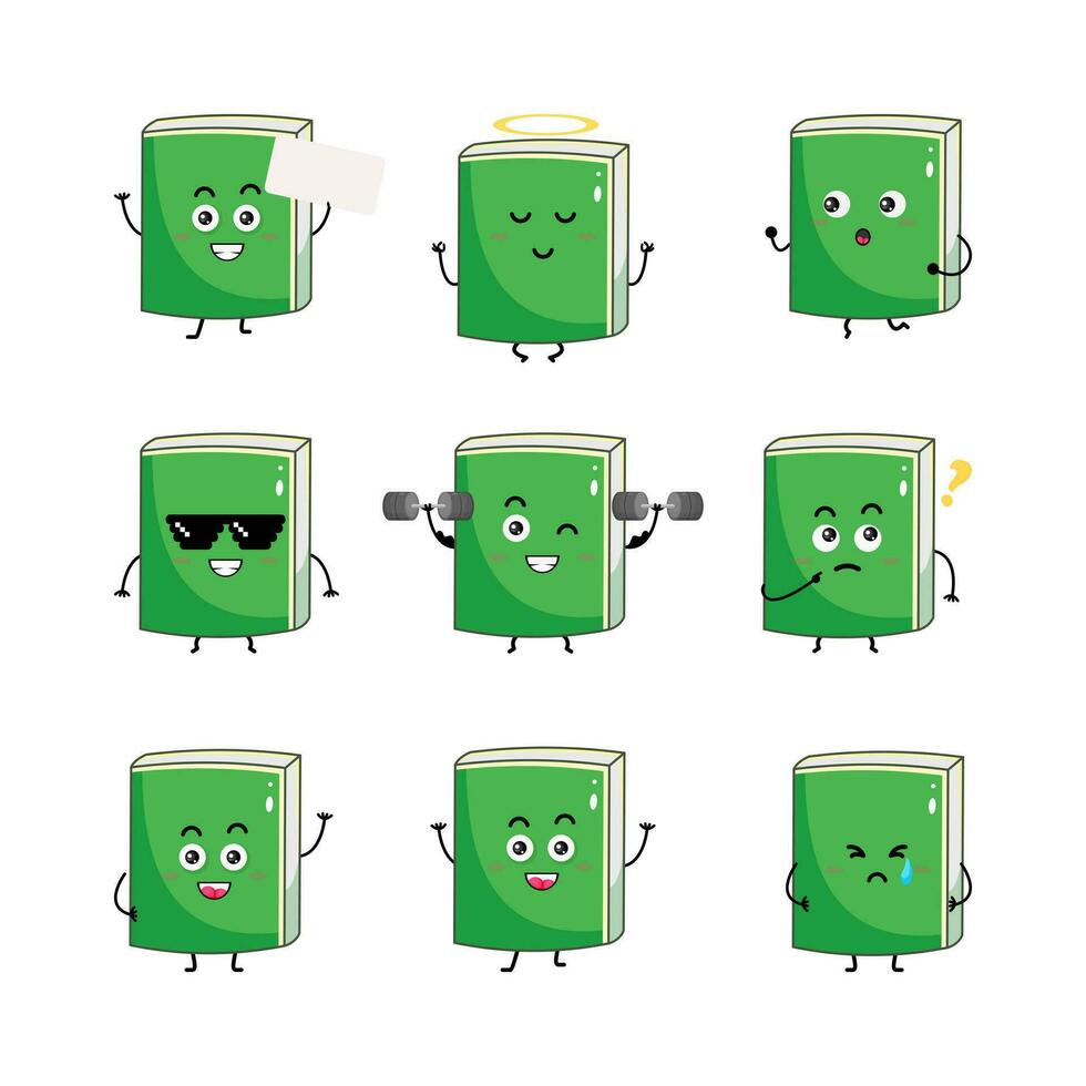 Cute books character vector illustration