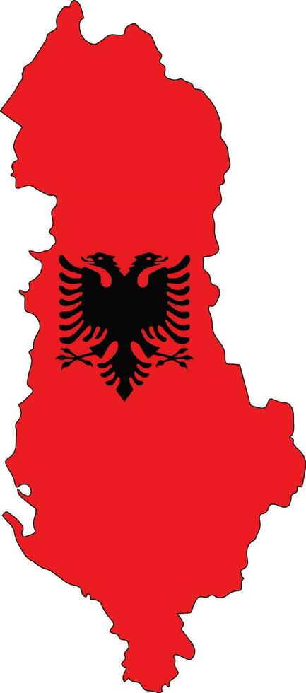 Albania flag  map vector