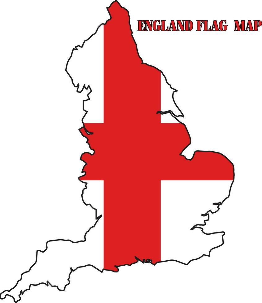 England flag  map vector