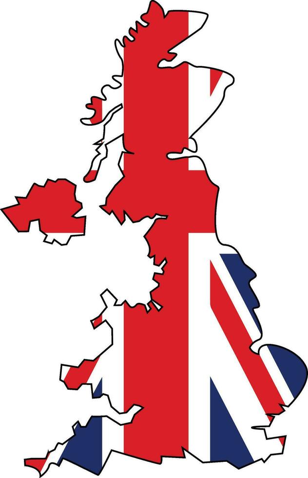United Kingdom map flag vector