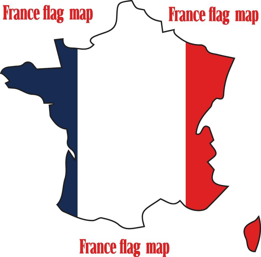 France flag  map vector