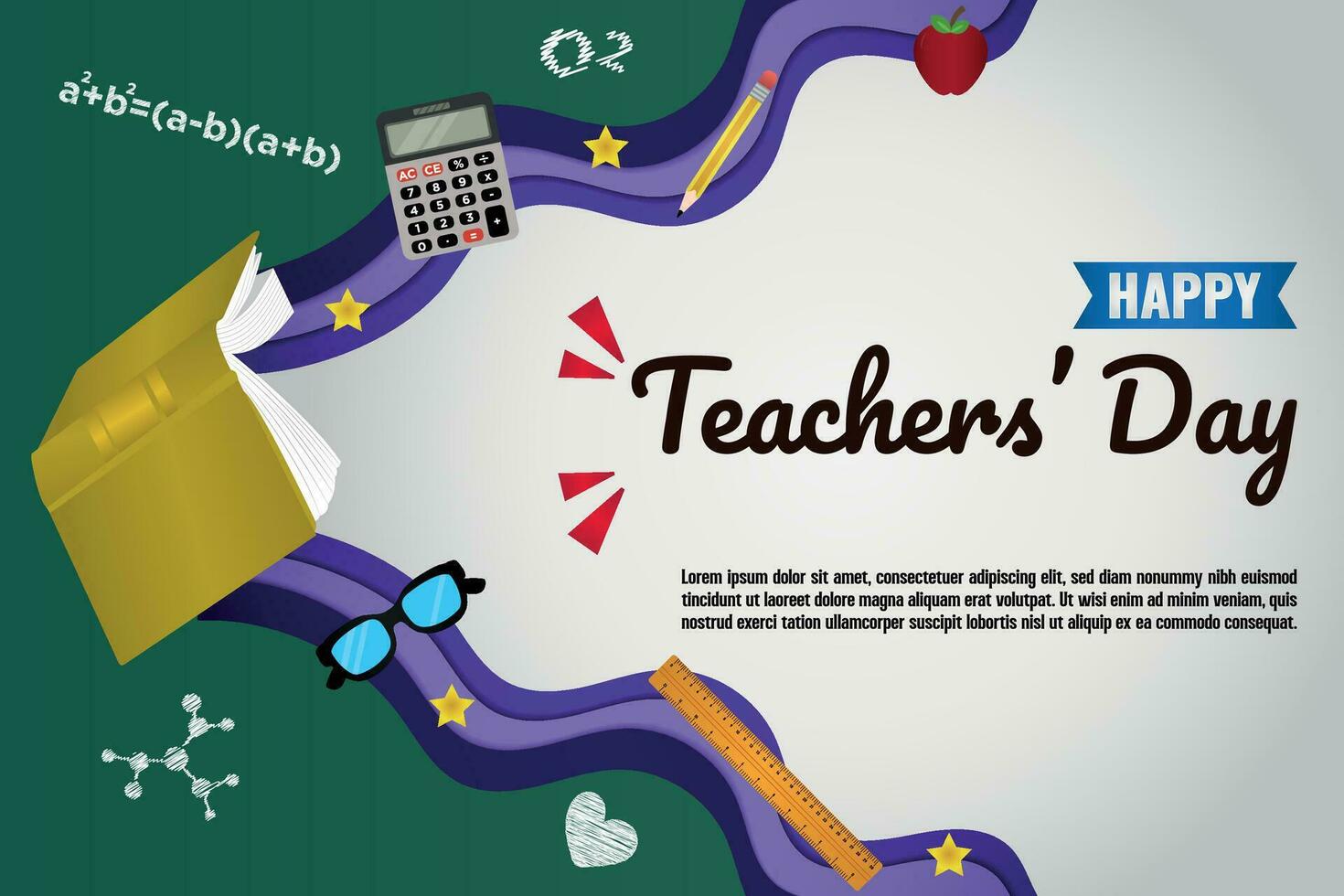 Vector Template Happy Teachers' Day Background V5