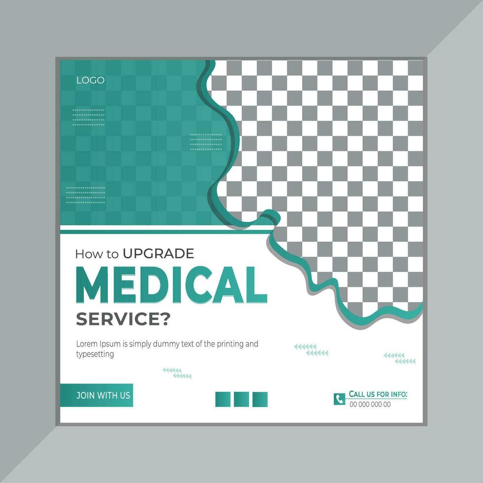 Modern social media post design template for medical, Health care vector