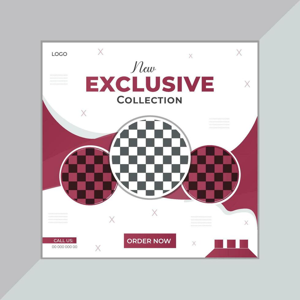 Modern Fashion social media post design template vector