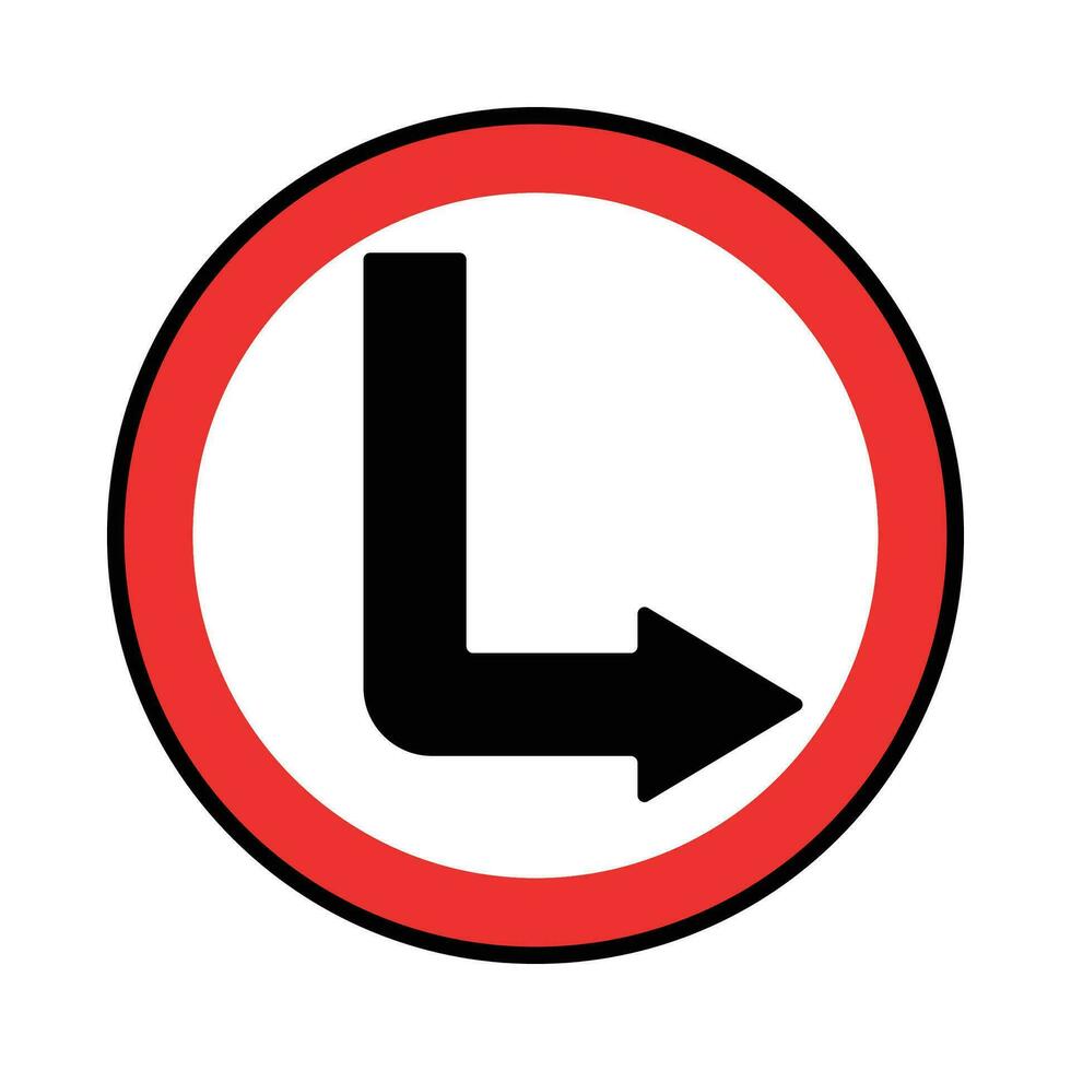 traffic street right turn sign vector. red design white background vector