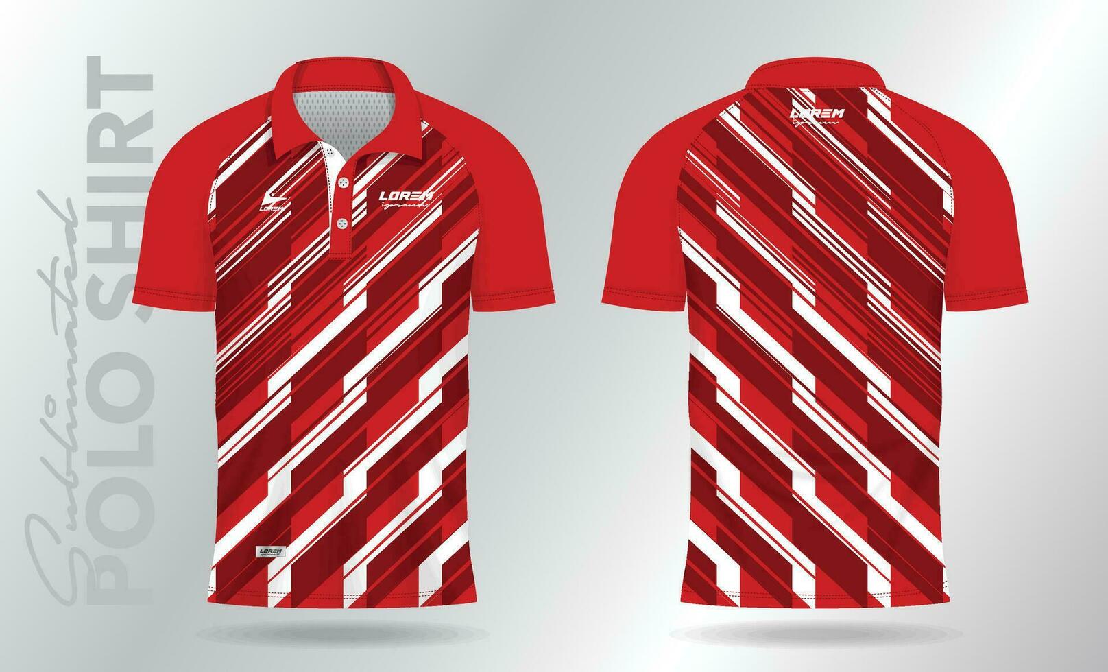 red polo mockup shirt template design uniform for sport jersey vector