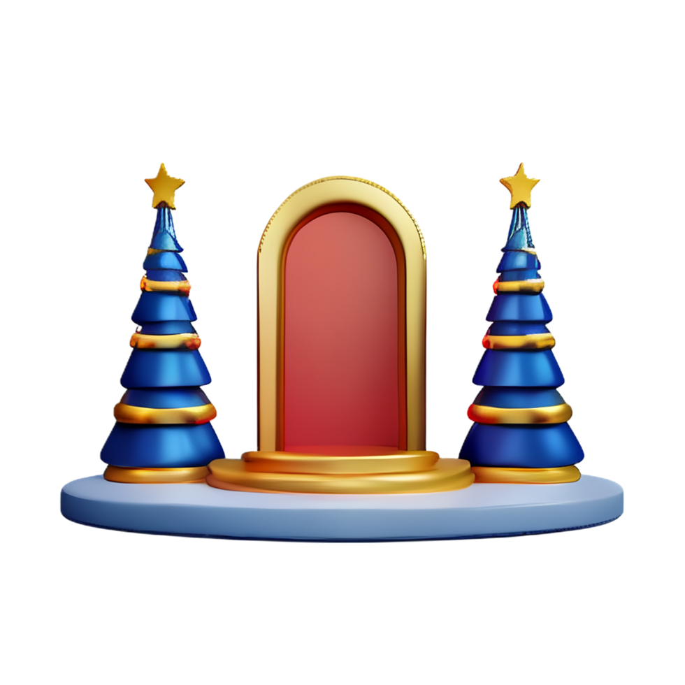 christmas 3d podium with snowflakes illustration png