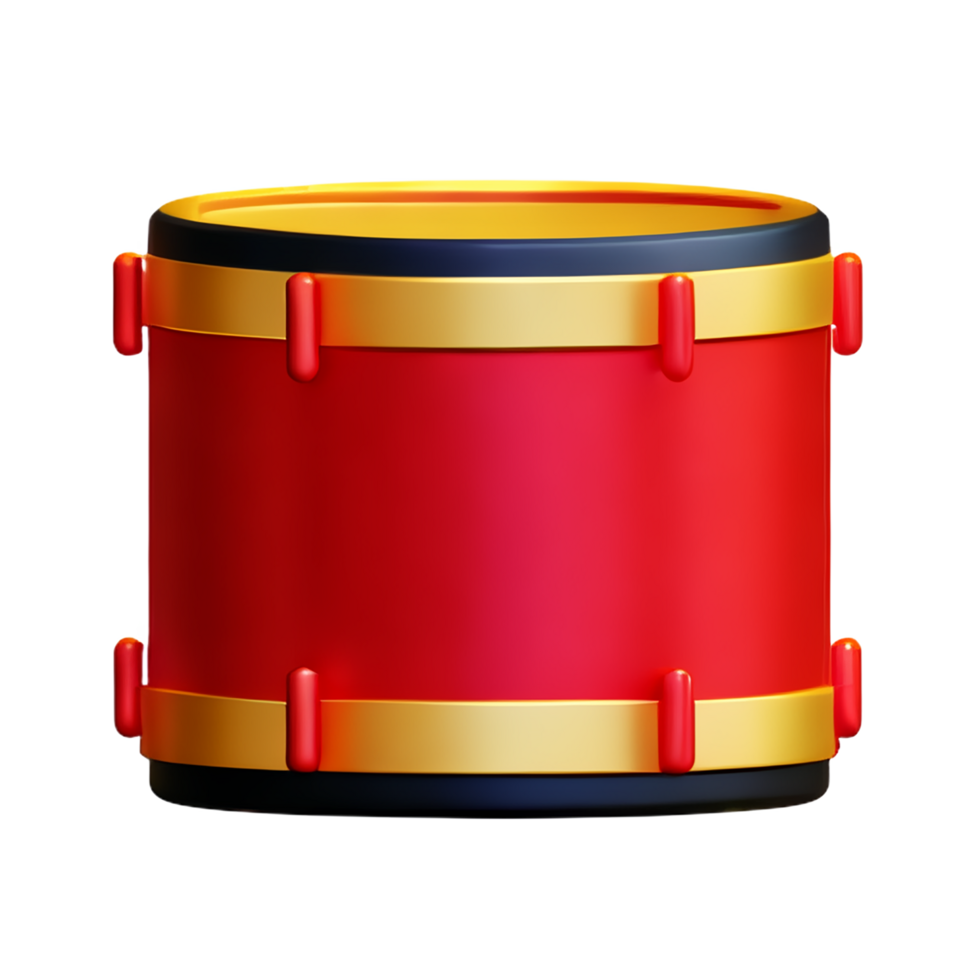chinese new year icon drum 3d render png