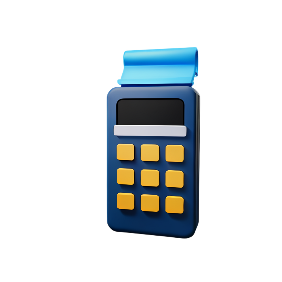 illustration de rendu 3d terminal pos pour le paiement des factures png