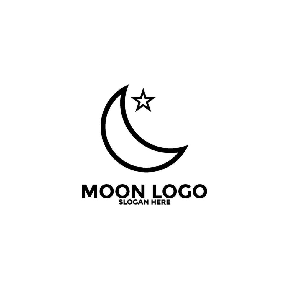 Moon logo vector icon, simple moon logo design template