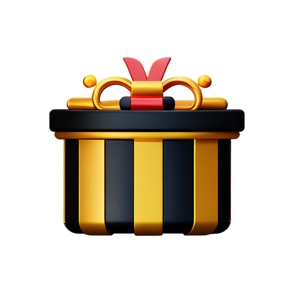 christmas 3d gift box icon illustration png