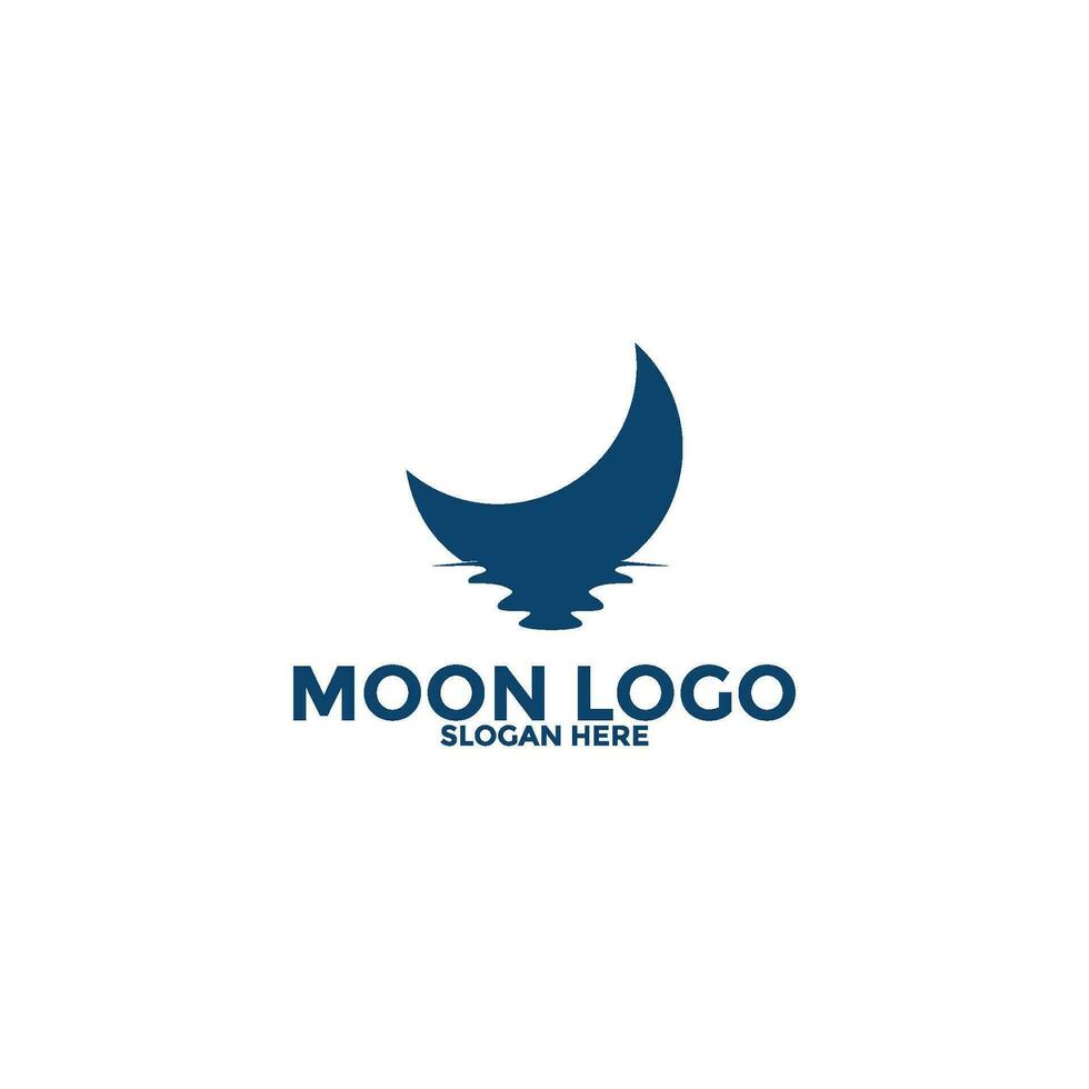 Moon logo vector icon, simple moon logo design template