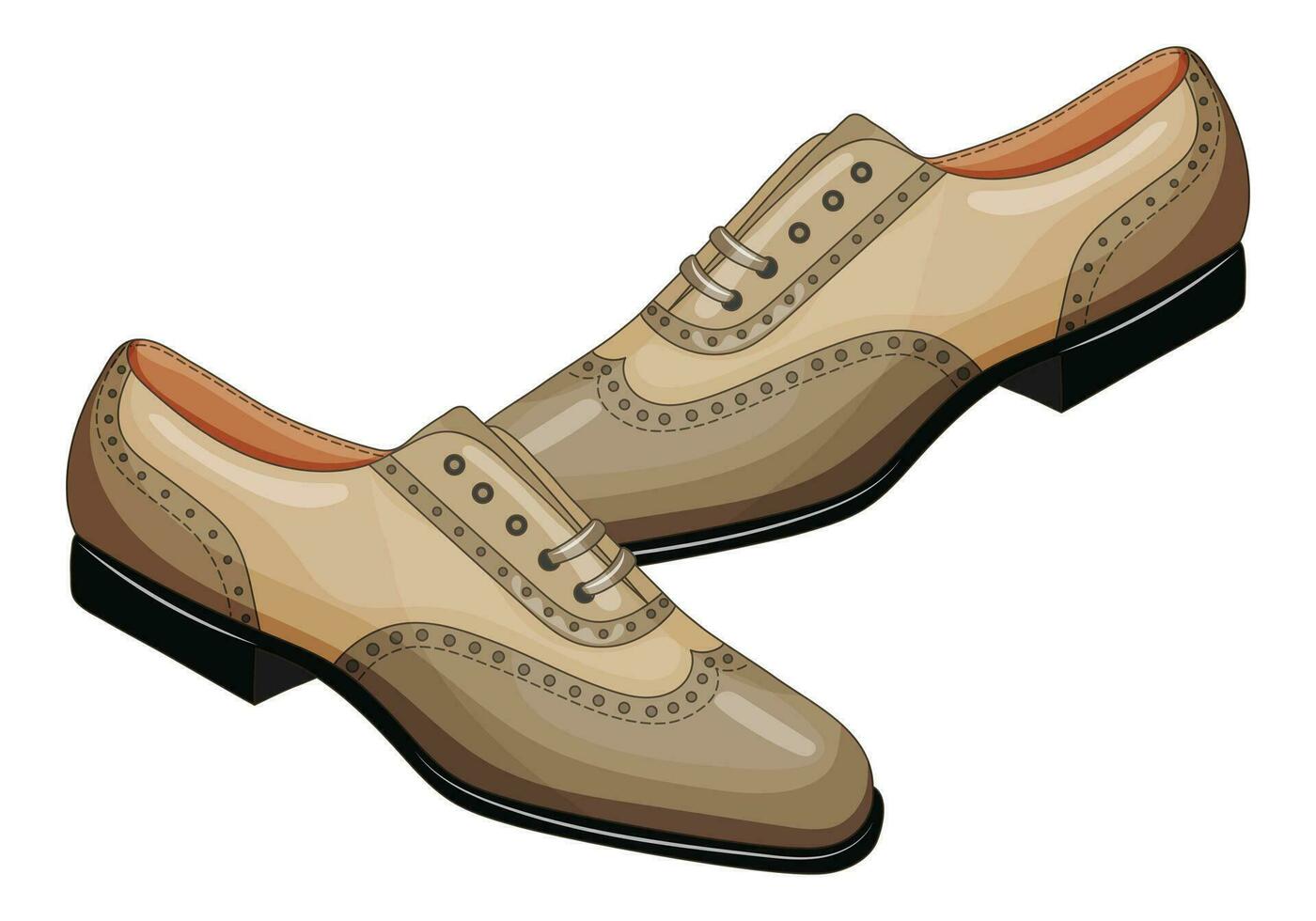 Vector image of a silhouette of a pair of mens shoes. Low shoes
