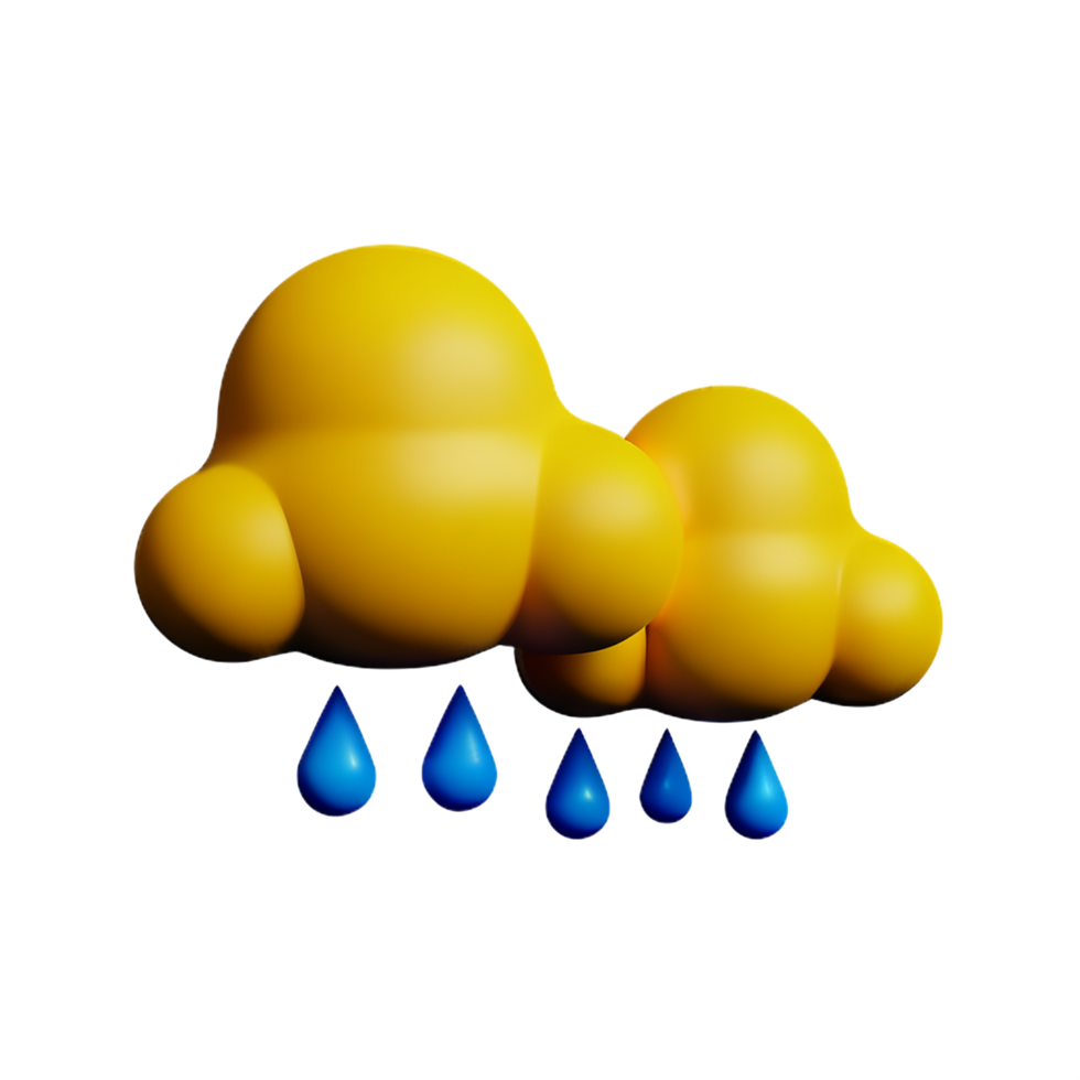 Rain 3d rendering icon illustration png