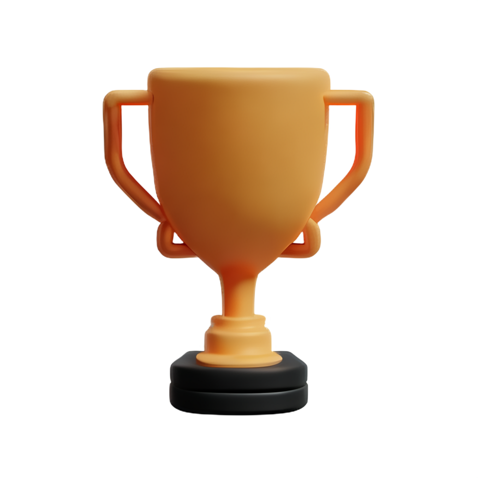 Trophy 3d rendering icon illustration png