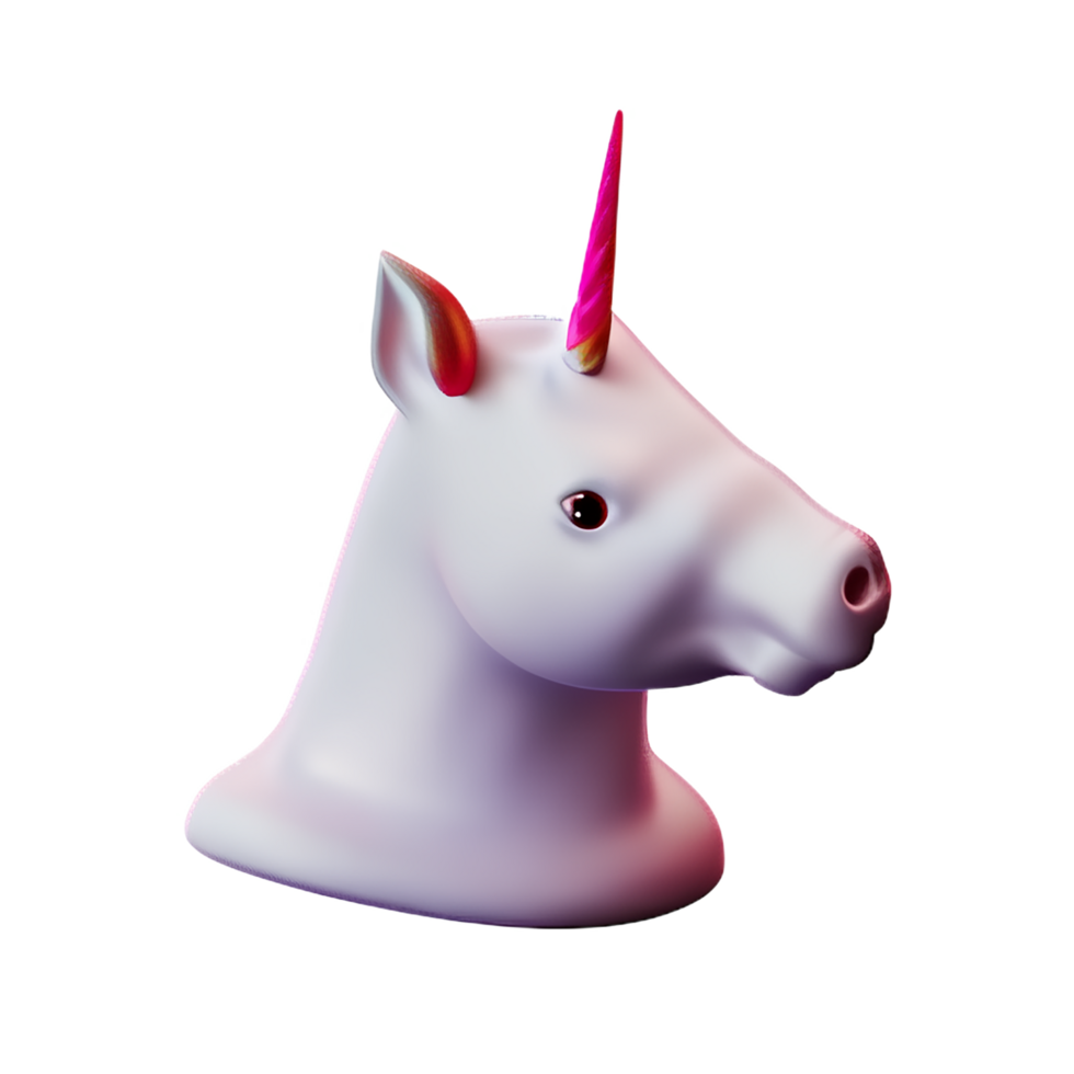 unicorn 3d rendering icon illustration png