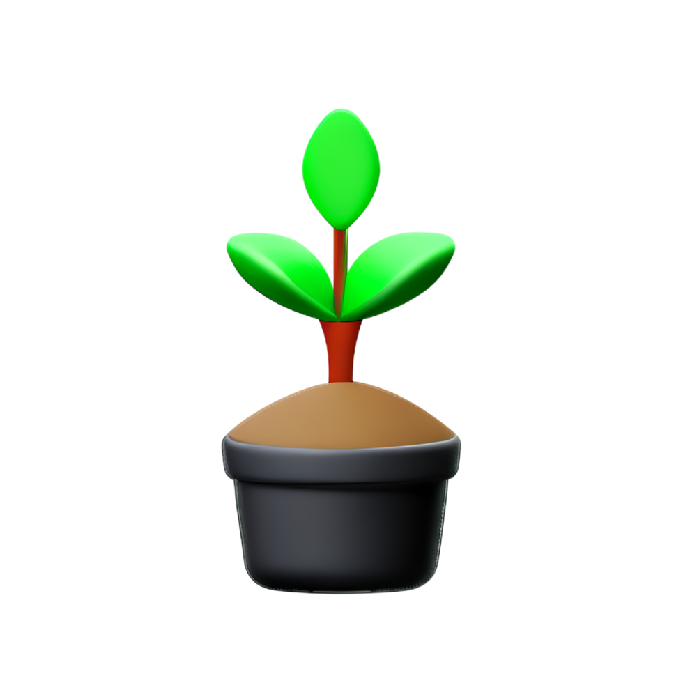 plant 3d icon illustration png