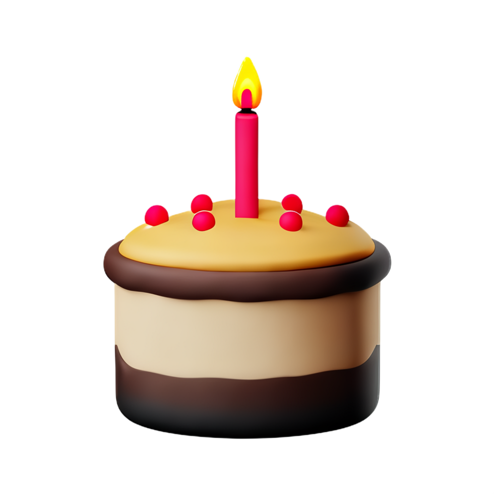 Birthday cake 3d rendering icon illustration png