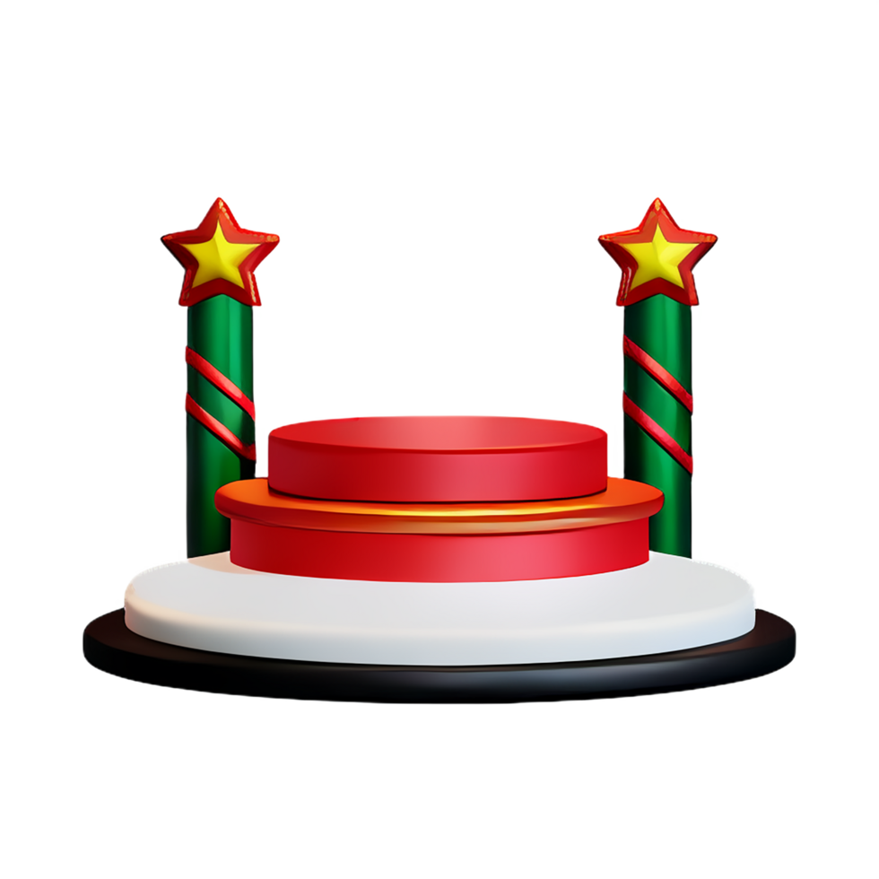 christmas 3d podium with snowflakes illustration png