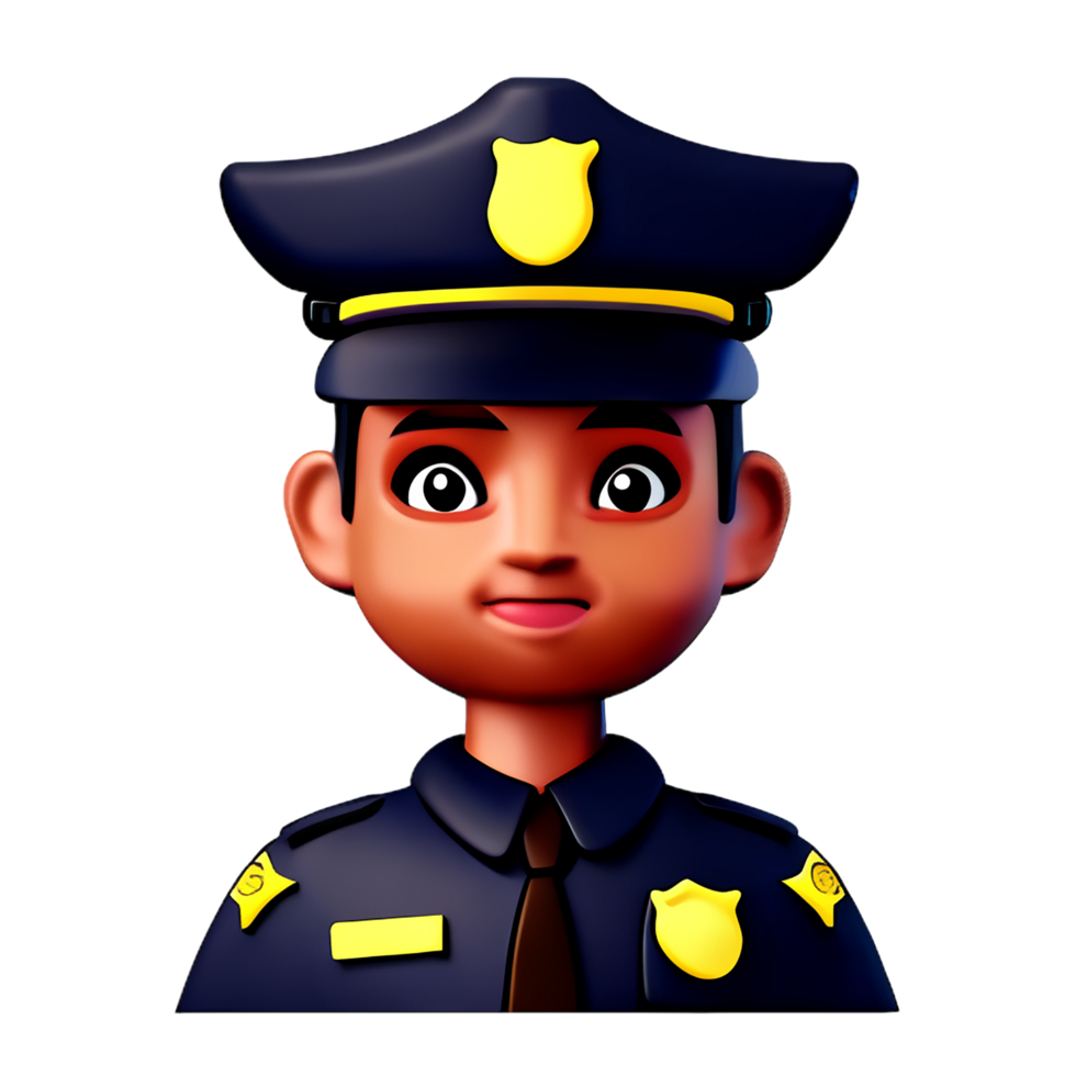 police 3d profession avatars illustrations png