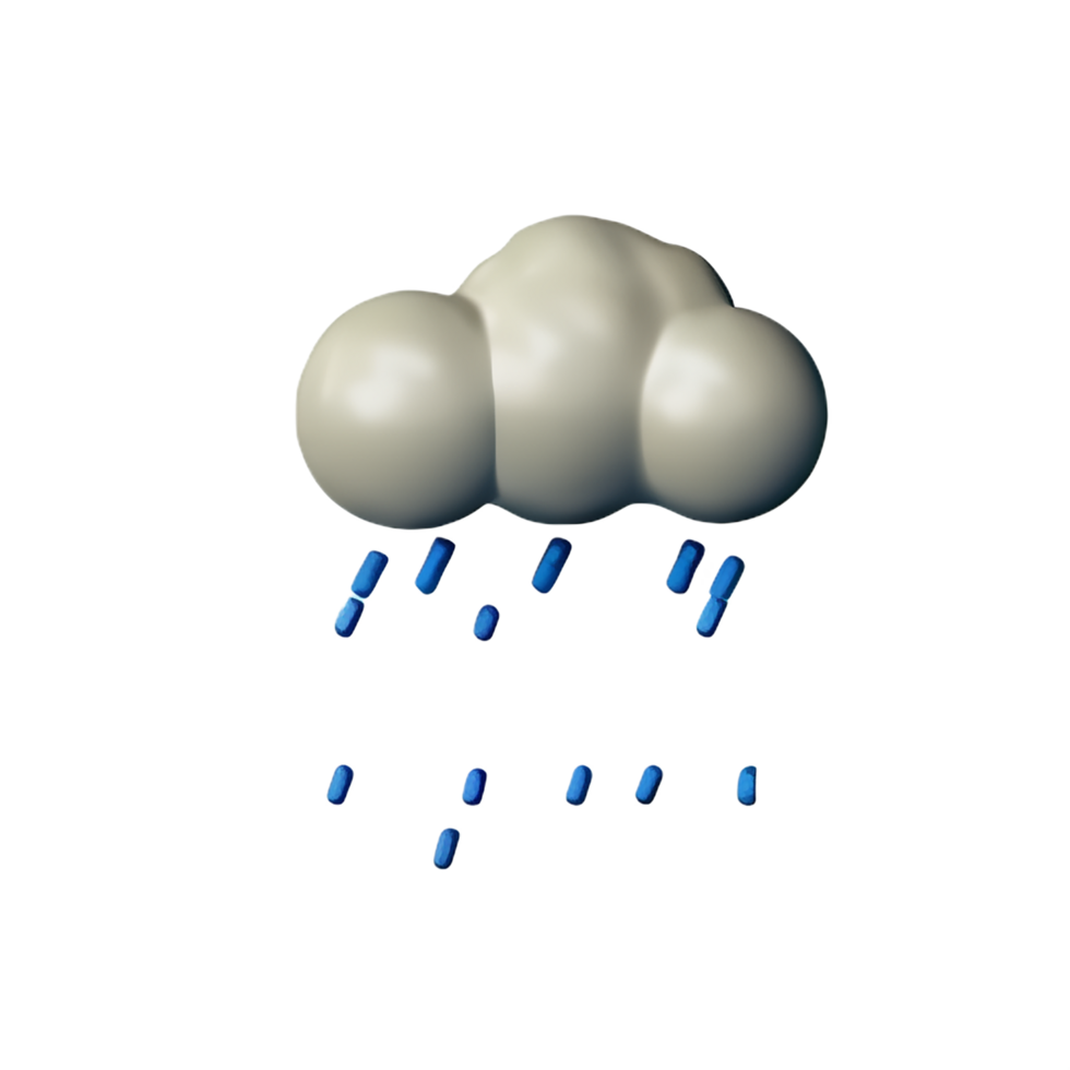 Rain 3d rendering icon illustration png