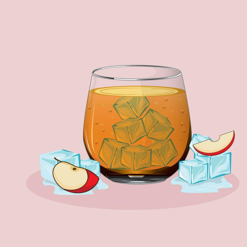 apple juice vector illustration fresh and cold