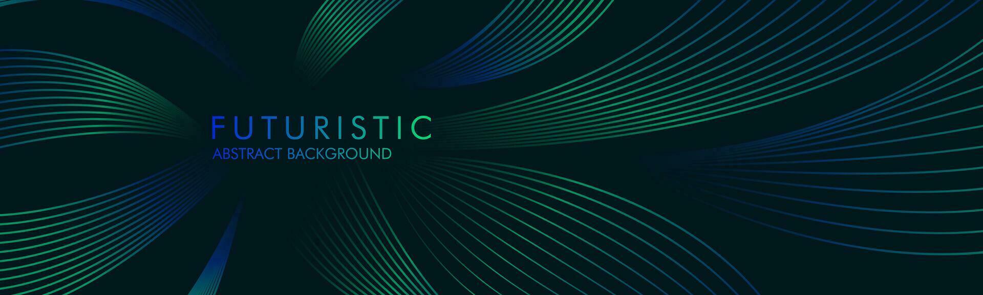 abstract futuristic dark green with glowing green geometric lines. Futuristic technology theme design. for poster, cover, banner, brochure, website, flyer vector