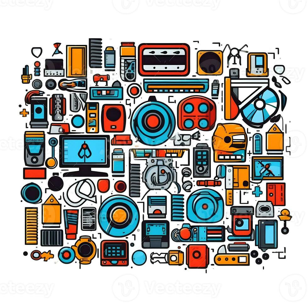 business object icon isolated illustration on white background generative Ai. photo