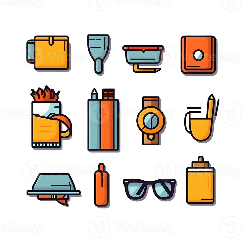 business object icon isolated illustration on white background generative Ai. photo