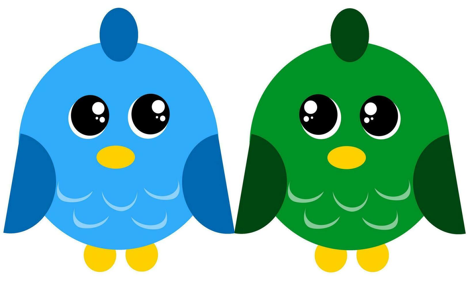 two cute birds in love vector