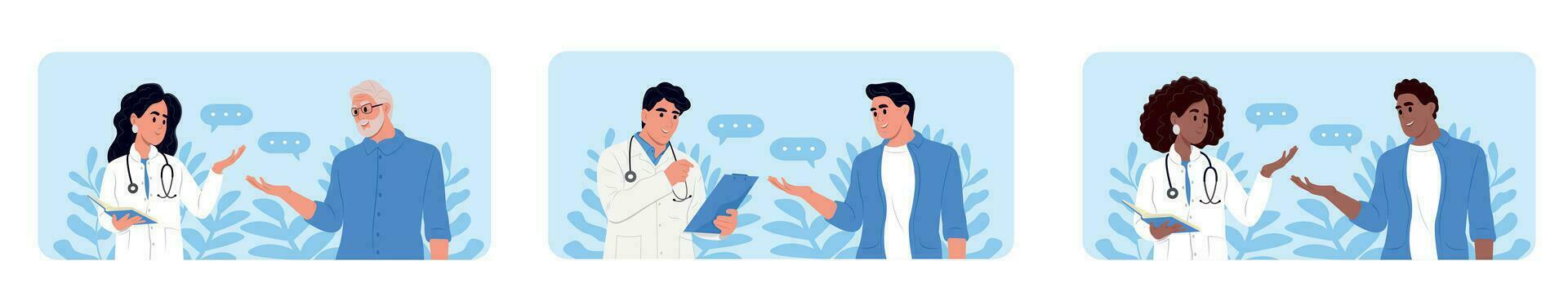 September is Urology Awareness Month. September is Urology Awareness Month. A family doctor is talking to a patient. vector