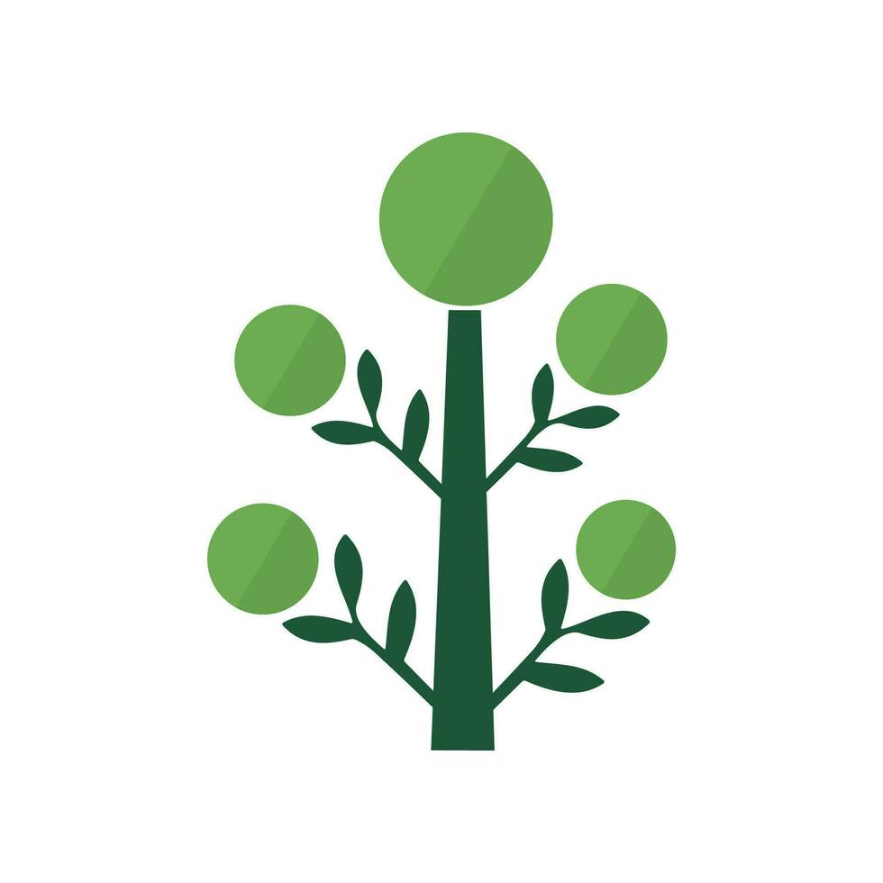 Green Tree Flat Icon for design. Suitable for infographics, books, banners and other designs vector