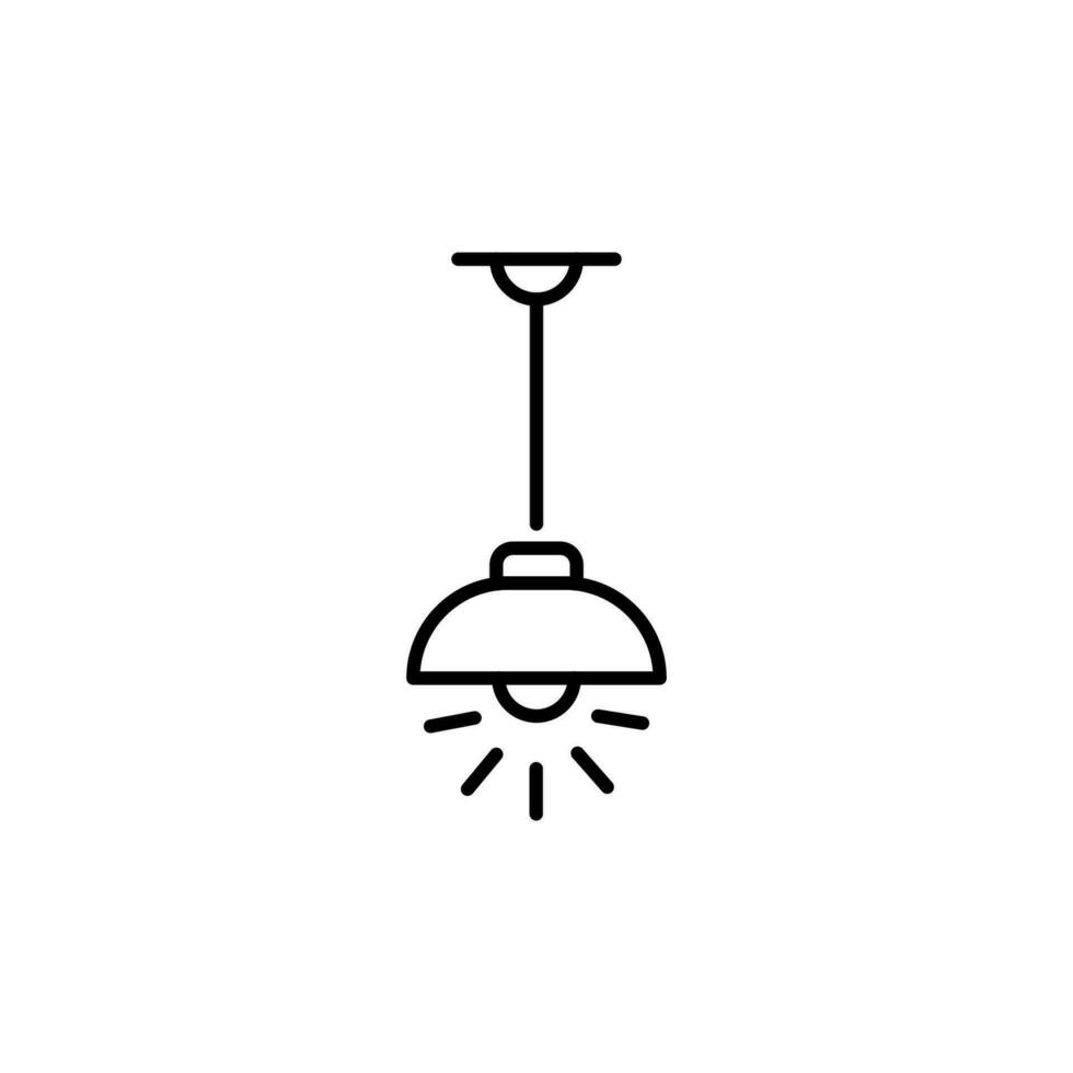 Glowing Lamp Vector Symbol for Advertisement. Perfect for web sites, books, stores, shops. Editable stroke in minimalistic outline style