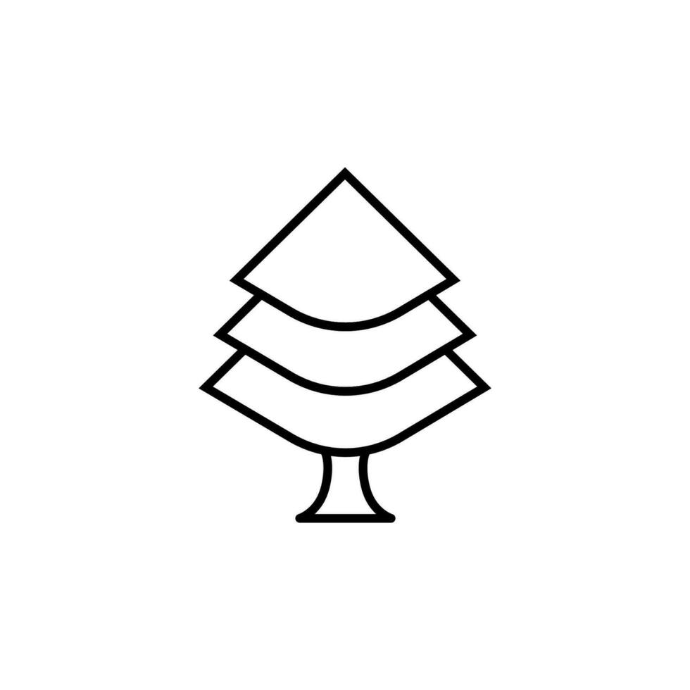 Conifer Vector Illustration of Thin Line. Perfect for design, infographics, web sites, apps.